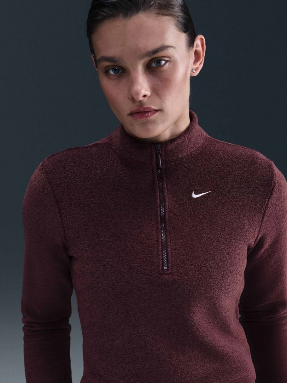 Nike Sportswear Phoenix Plush 1/2-Zip Fleece FV8028-652 Burg/Sail XS NWT